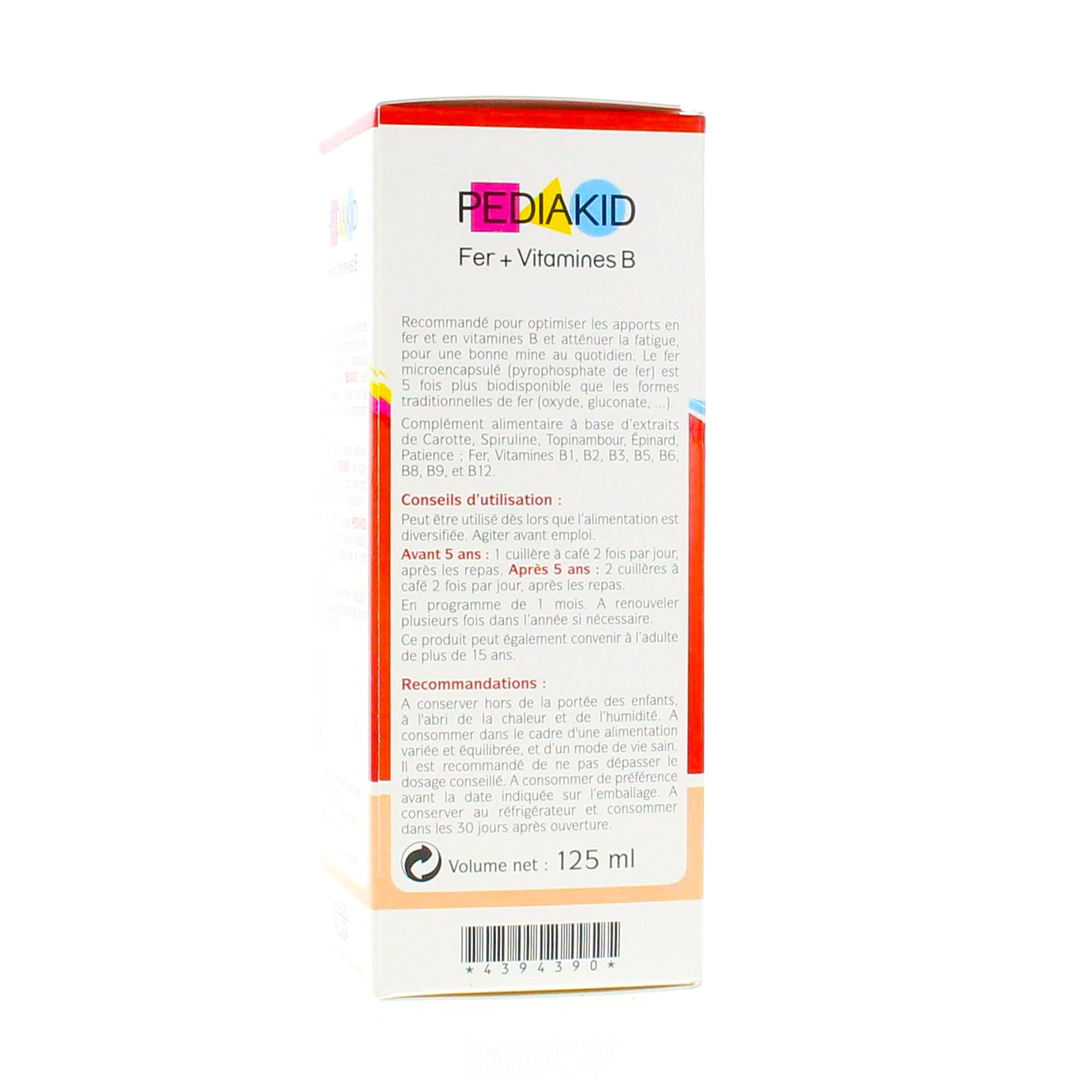 PEDIAKID Fer+Vitamines B sirop goût banane flacon 125 ml ... PEDIAKID Fer+Vitamines B sirop goût banane flacon 125 ml ...