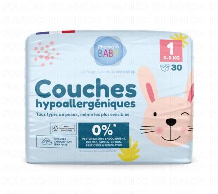 PHARMABABY Couches hypoallergéniques (taille 1 - 2 à 5kg x30 couches)