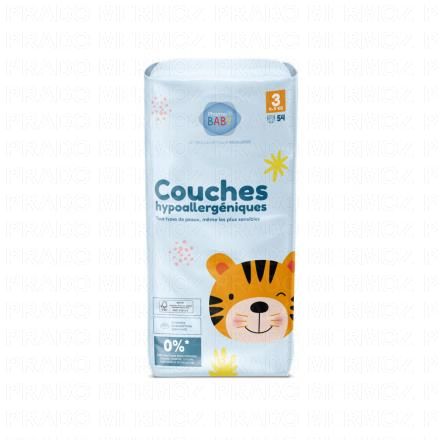 PHARMABABY Couches hypoallergéniques (taille 3 - 4 à 9kg x54 couches)