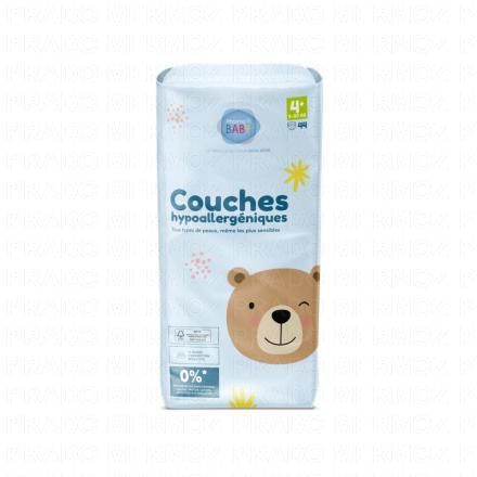PHARMABABY Couches hypoallergéniques (taille 4+ - 9 à 20kg x44 couches)