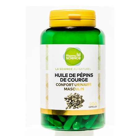 PHARMASCIENCE Tonus - Huile de P&eacute;pins de Courge 200 capsules