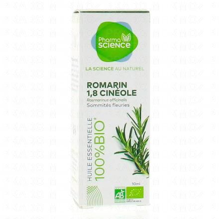 PHARMASCIENCE Huile essentielle de Romarin 1.8 Cin&eacute;ole bio flacon 10 ml
