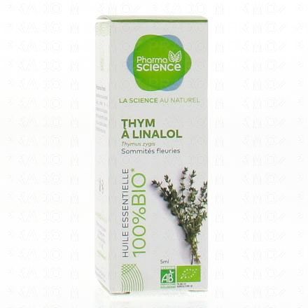 PHARMASCIENCE Huile essentielle de Thym &agrave; Linalol bio flacon 5 ml