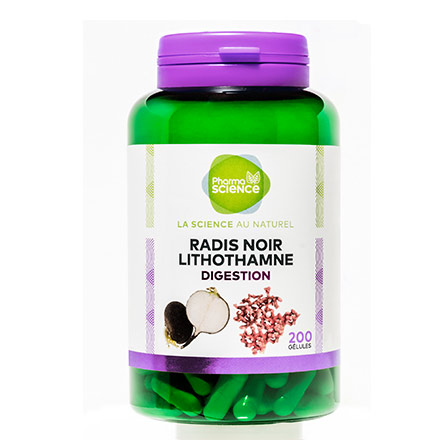 PHARMASCIENCE Digestion - Radis Noir Lithothamne 200 g&eacute;lules