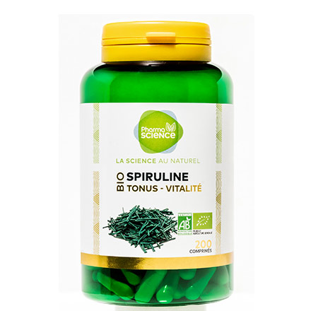 PHARMASCIENCE Tonus - Spiruline Bio 200 comprim&eacute;s