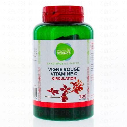 PHARMASCIENCE Circulation - Vigne rouge Vitamine C 200 g&eacute;lules
