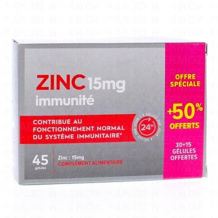 PHARMASCIENCE Zinc 15mg Immunité 45 gélules