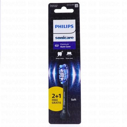 PHILIPS Sonicare G3 Premium Gum Care Recharge tête de brosse à dents 2+1 (noir)