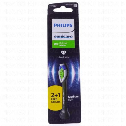 PHILIPS Sonicare W2 optimal white - Tête de brosse de rechange noire (x2 + 1 offerte)