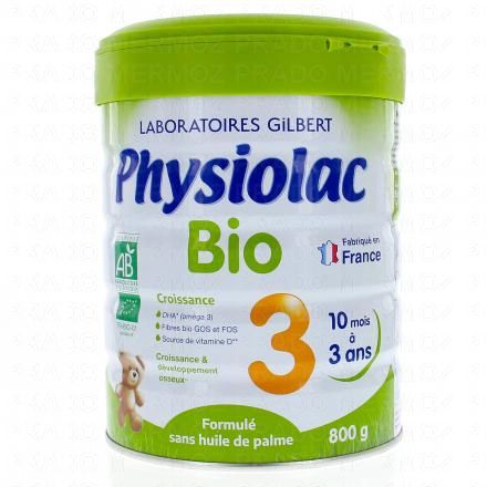 PHYSIOLAC Bio Lait de Croissance 3ème âge 800g