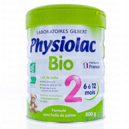 PHYSIOLAC Bio Lait de suite 2ème âge 800g