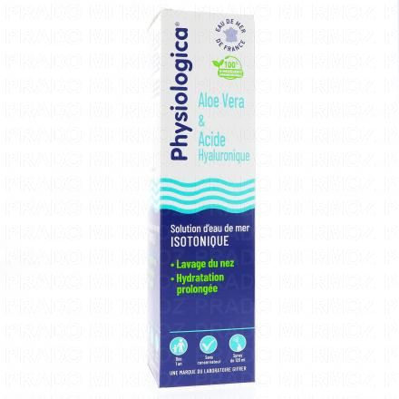 PHYSIOLOGICA Solution d'eau de mer isotonique aloe vera et acide hyaluronique 120ml