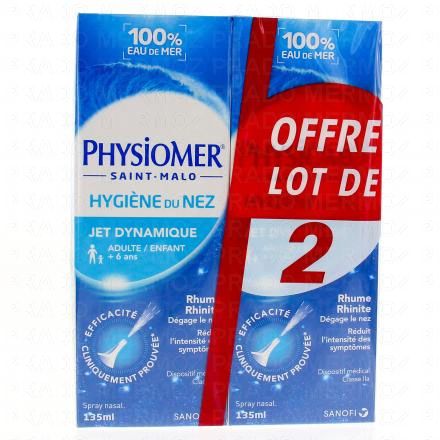 PHYSIOMER Hygiène du nez jet dynamique (lot de 2 flacons 135ml)