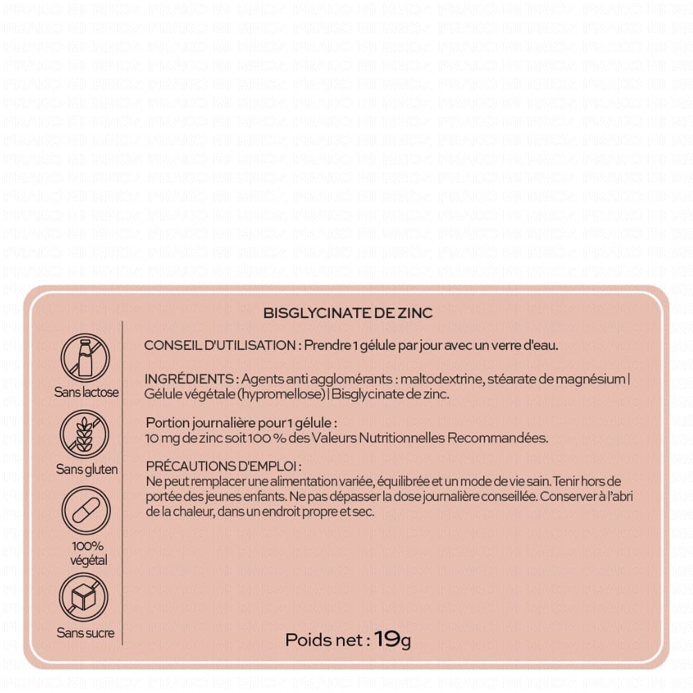 PHYTALESSENCE Bisglycinate de Zinc 60 gélules Pharmacie Prado Mermoz