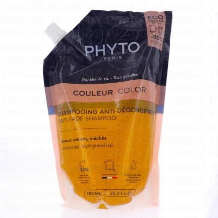 PHYTO COULEUR Shampooing anti d&eacute;gorgement (eco recharge 750ml)