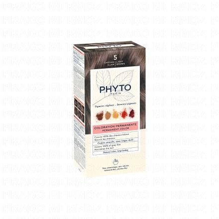 PHYTO Color N&deg;5 chatain clair - Coloration permanente enrichie en pigments v&eacute;g&eacute;taux