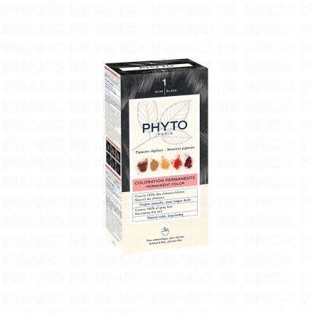 PHYTO Color n&deg;1 NOIR coloration permanente enrichie en pigments v&eacute;g&eacute;taux