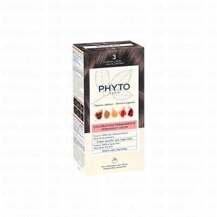 PHYTO Color n&deg;3 Chatain Fonc&eacute; coloration permanente enrichie en pigments v&eacute;g&eacute;taux