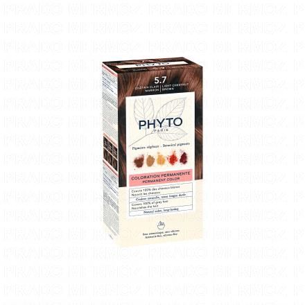 PHYTO Color n&deg;5.7 Chatain Clair Marron coloration permanente enrichie en pigments v&eacute;g&eacute;taux