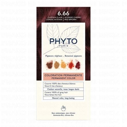 PHYTO Color n&deg;6.66 Chatain clair coloration permanente enrichie en pigments v&eacute;g&eacute;taux