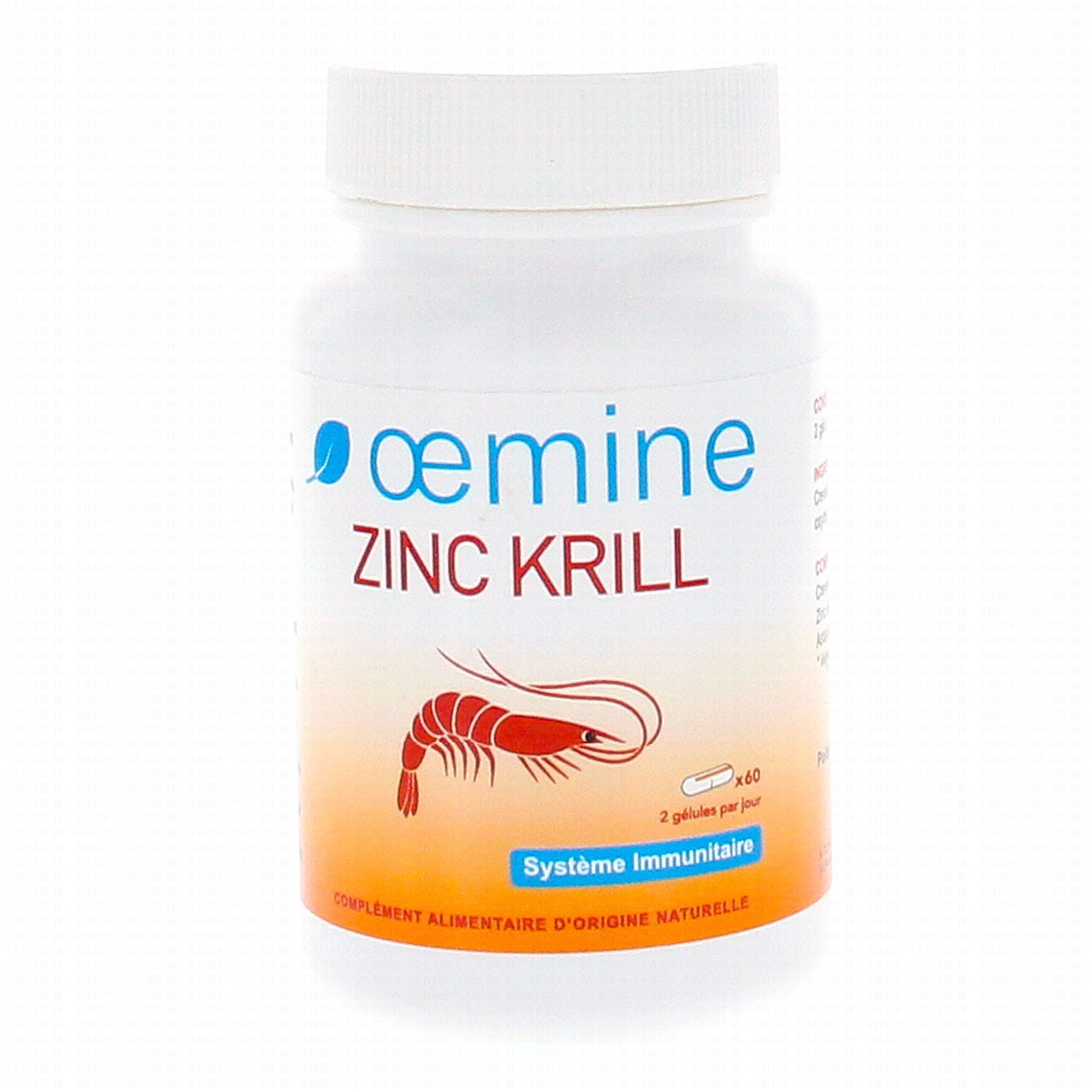 OEMINE zinc krill 60 gélules Pharmacie Prado Mermoz
