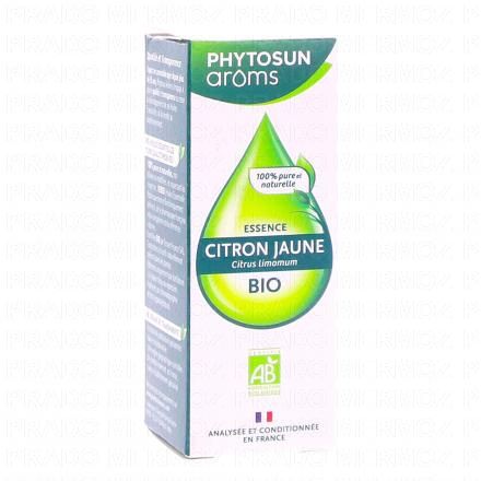 PHYTOSUNAROMS Essence de Citron Jaune Bio flacon pompe 10 ml