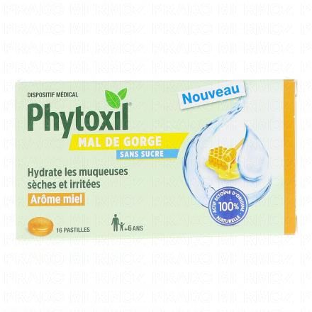 PHYTOXIL Mal de Gorge Miel Sans Sucre x16 Pastilles