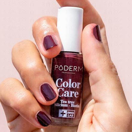PODERM Color care - Vernis à ongles soin (rouge noir n°437)