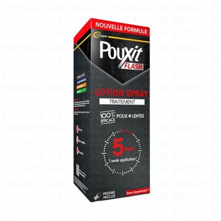 POUXIT Flash Traitement anti-poux et lentes Flacon spray 150ml