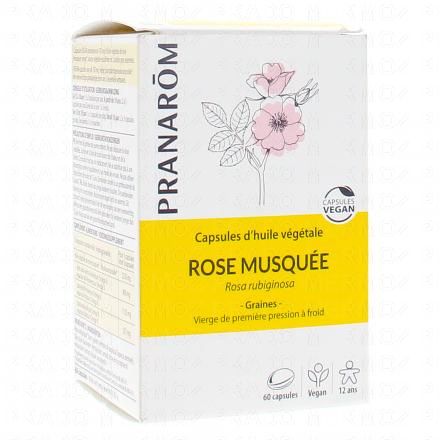 PRANAROM Capsules d'huile v&eacute;g&eacute;tale Rose musqu&eacute;e x60