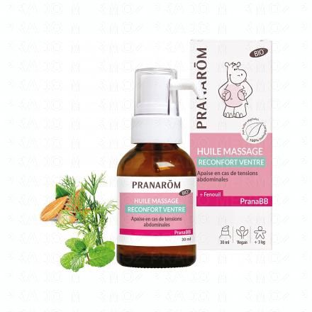 PRANAROM PranaBB Huile de massage r&eacute;confort ventre 30ml