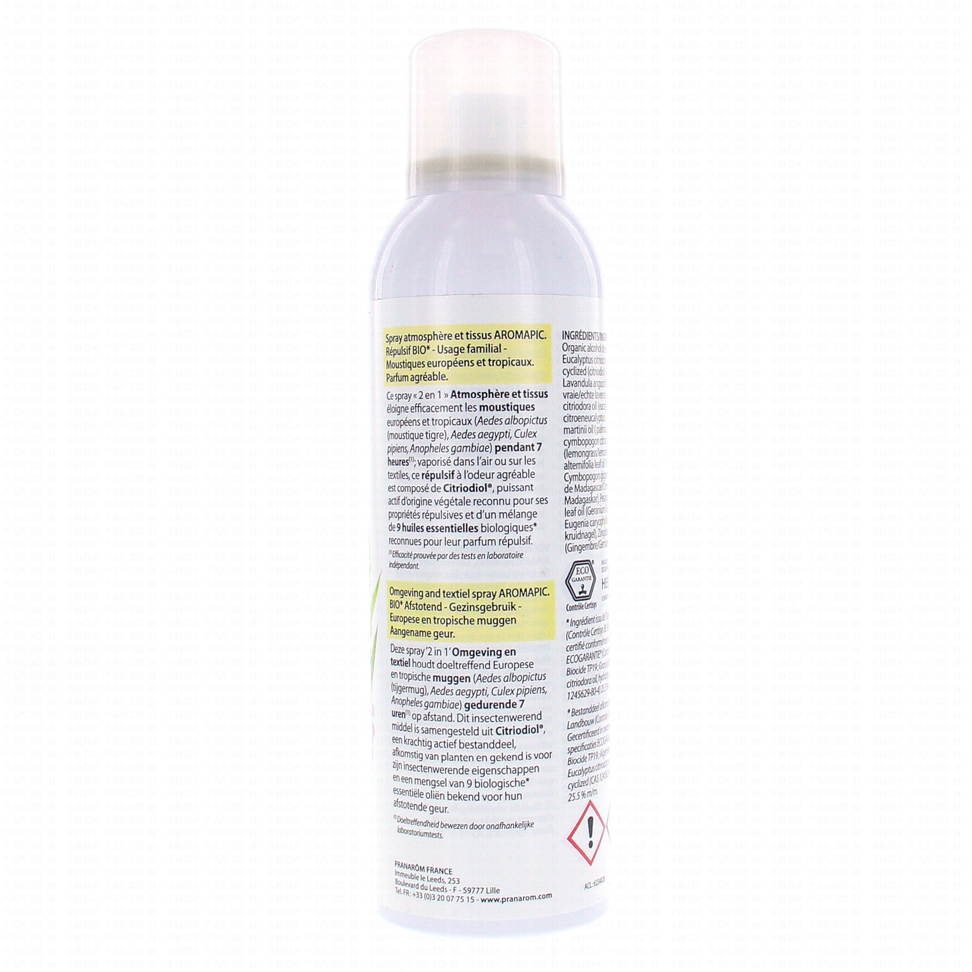 PRANAROM Aromapic - Spray anti-moustique atmosphère et tissus flacon 150 ml  - Pharmacie Prado Mermoz