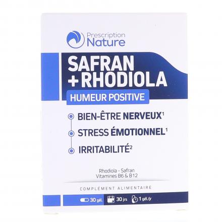 PRESCRIPTION NATURE Safran+Rhodiola x30 g&eacute;lules