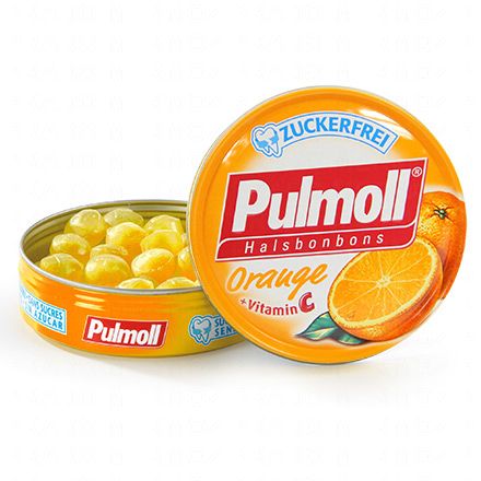 PULMOLL Pastilles orange vitamine C sans sucre bo&icirc;te de 45g