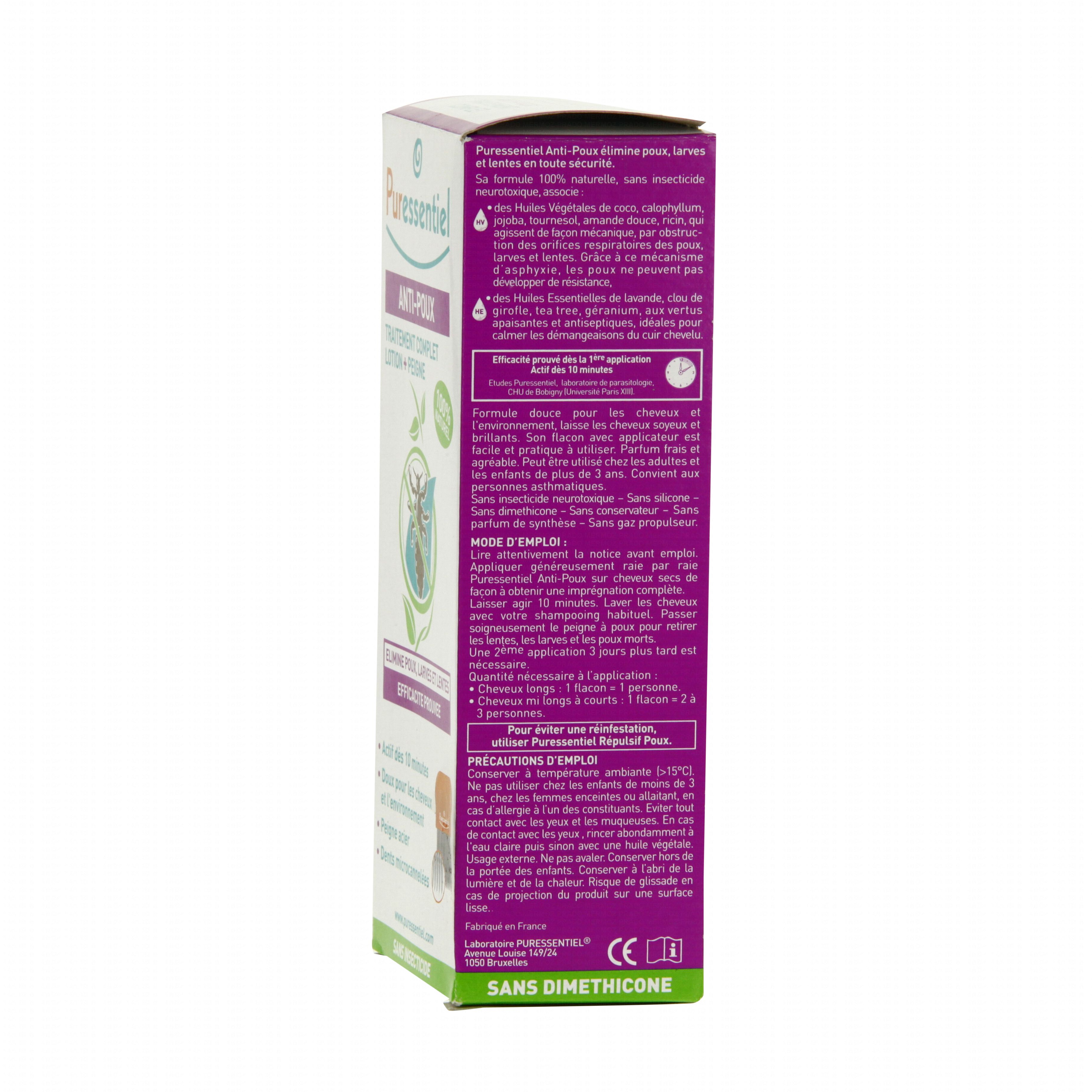 PURESSENTIEL Anti poux spray flacon 100ml + peigne - Parapharmacie Prado  Mermoz