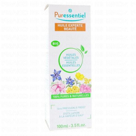 PURESSENTIEL Huile Experte Beauté – Huile végétale et essentielle Bio 100ml