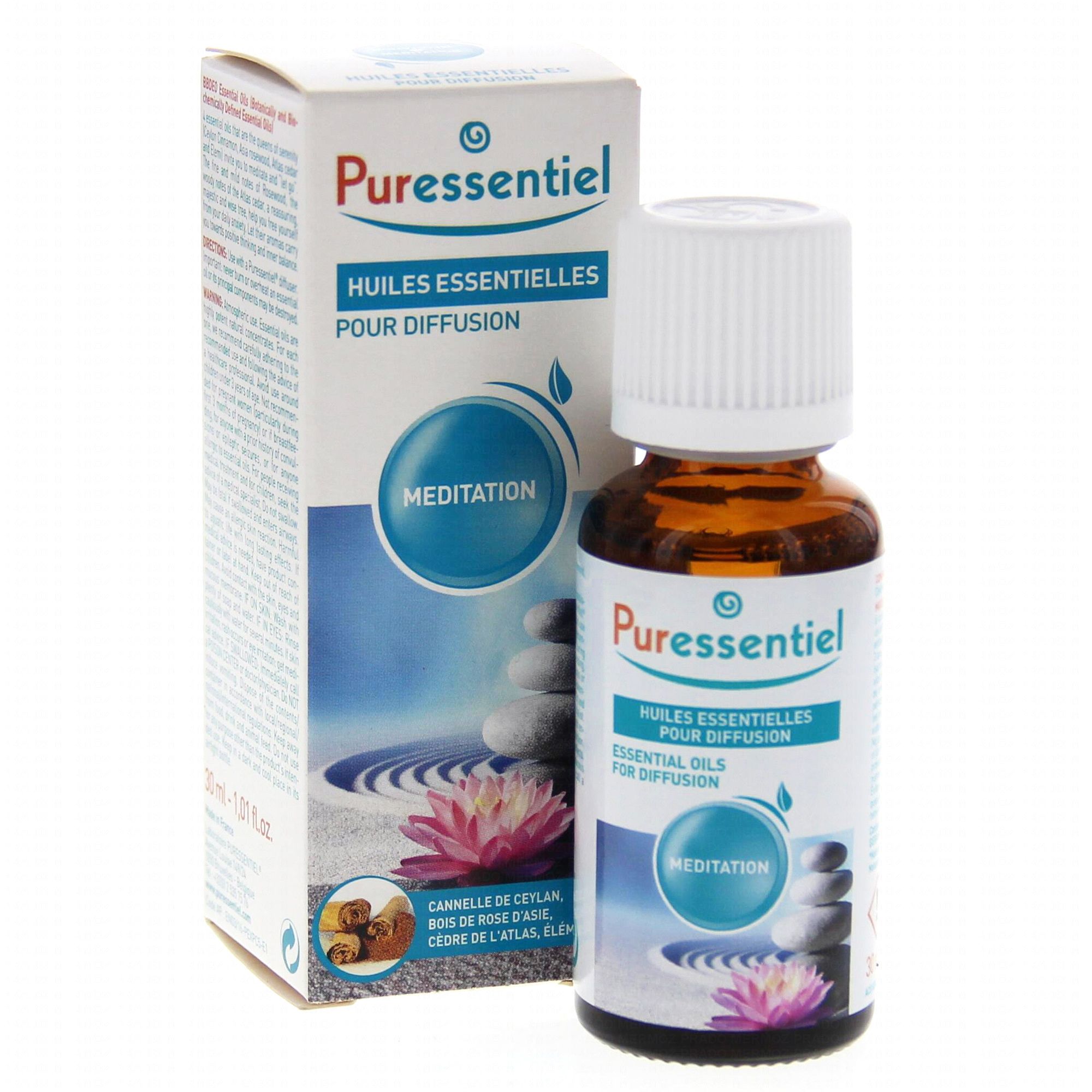 PURESSENTIEL Huiles essentielles pour diffusion méditation flacon 30ml