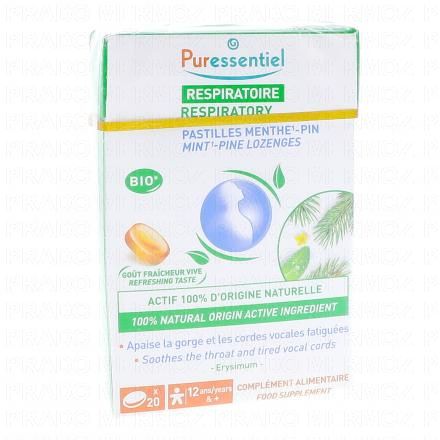PURESSENTIEL Respiratoire Pastille Menthe-pin gorge x20 pastilles