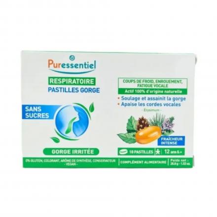 PURESSENTIEL Respiratoire - Pastilles Gorge Sans Sucres x18 pastilles