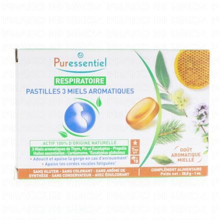 PURESSENTIEL Respiratoire Pastilles aux 3 Miels Aromatiques 18 pastilles