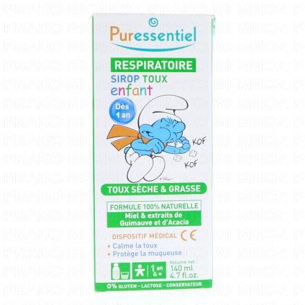 PURESSENTIEL Respiratoire Sirop toux sèche et grasse enfant 140ml