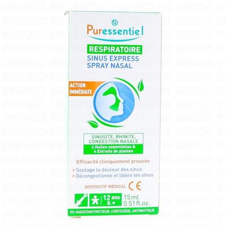 PURESSENTIEL Respiratoire sinus express spray nasal 15 ml
