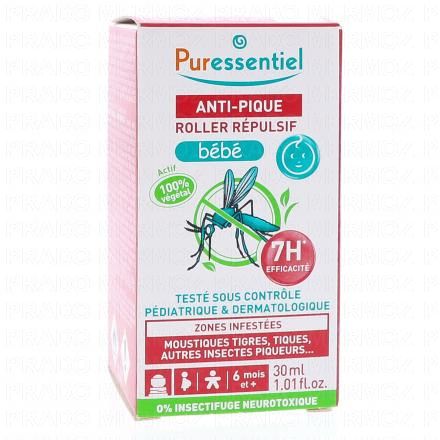 PURESSENTIEL Roller répulsif anti-pique bébé roll-on 30ml