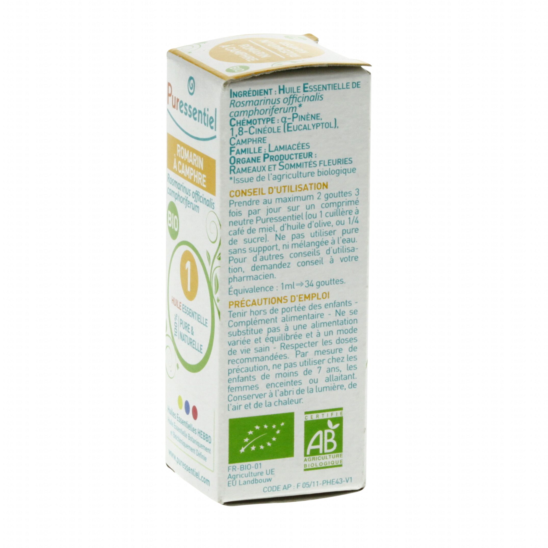 PURESSENTIEL Romarin à camphre bio flacon