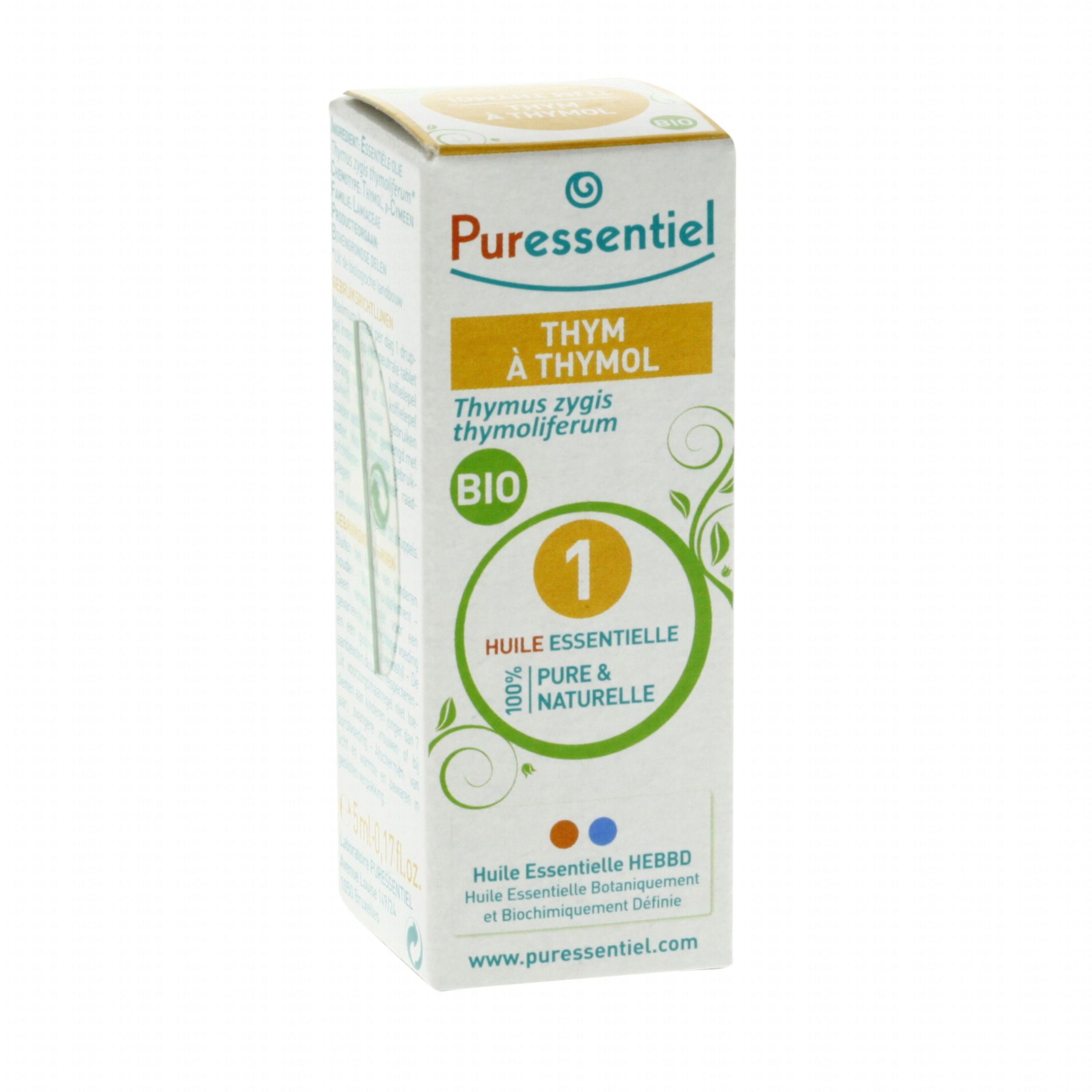 Grande Pharmacie Mouysset - Parapharmacie Puressentiel Huiles Essentielles  - Hebbd Thym à Thymol Bio* - 5 Ml - La-Valette-du-Var