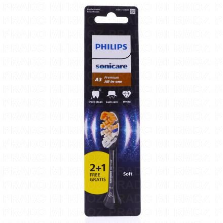 Philips Sonicare A3 Premium Têtes de brosse de rechange souple (x2 + 1 offerte)