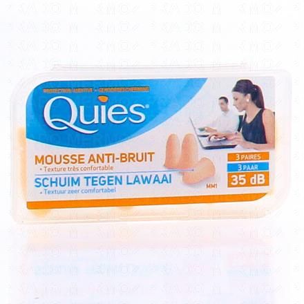 QUIES Protection auditive Mousse anti-bruit 3paires