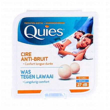 QUIES Protection auditive cire naturelle bo&icirc;te de 8 paires