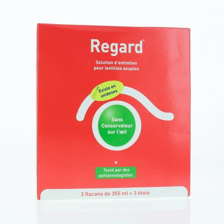 HORUS PHARMA Regard Solution d'entretien pour lentilles souples (flacons 3 x 355 ml + 3 étuis)