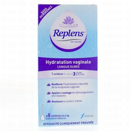 REPLENS Gel hydratation vaginale longue dur&eacute;e (bo&icirc;te de 8 unidoses)